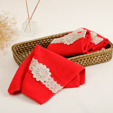 Belle Red Face Towel S/4